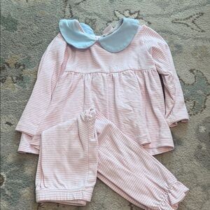 Stitchy Fish Pink and Blue Striped Kids pant and Shirt Set 4T